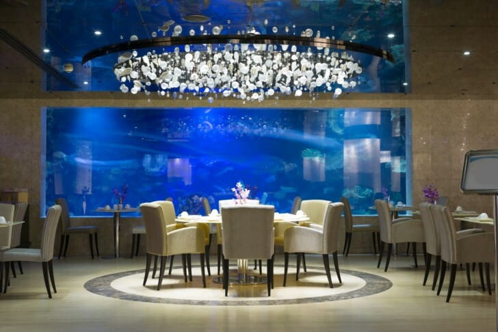 Interior of modern restaurant